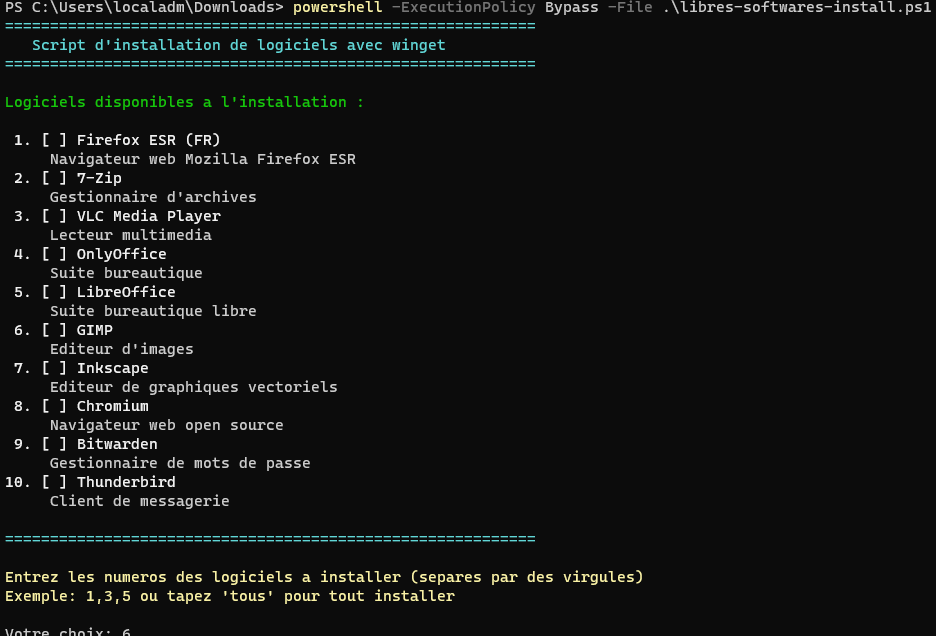 Interactive installer screenshot